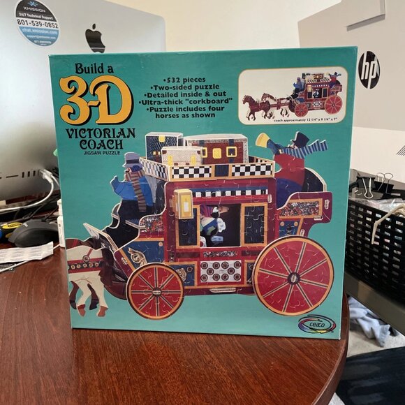 Ceaco Build a 3D Victorian Coach Jigsaw Puzzle 532 Pieces - SEALED - Picture 1 of 2